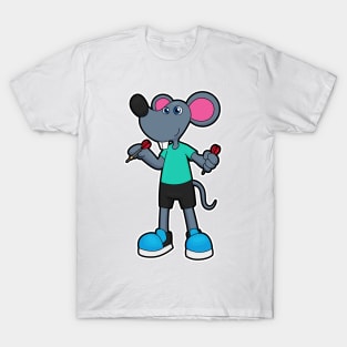 Mouse as Dart player with Darts T-Shirt